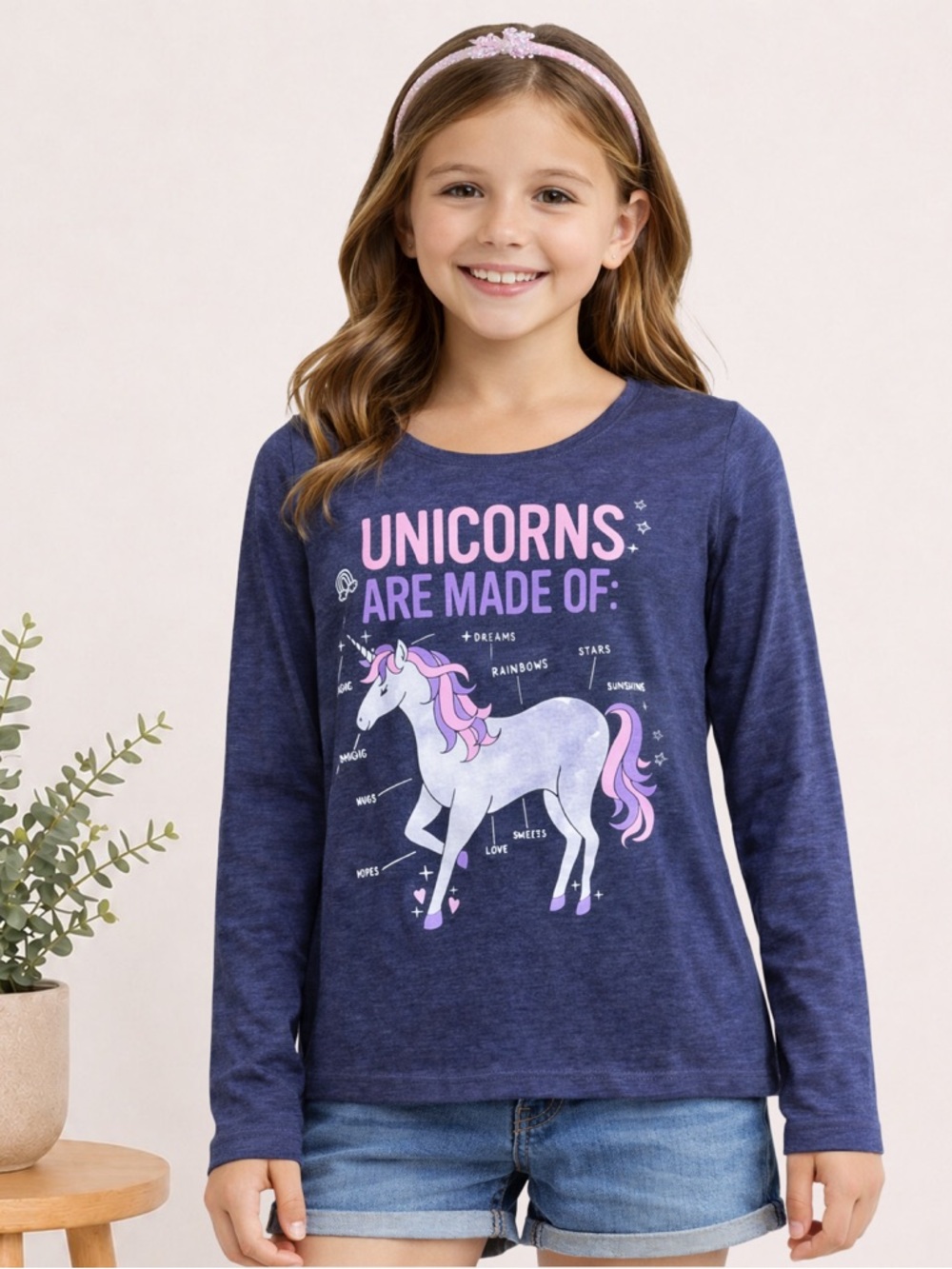The Children’s Place Girls Unicorn Long Sleeve Shirt Size L 10/12